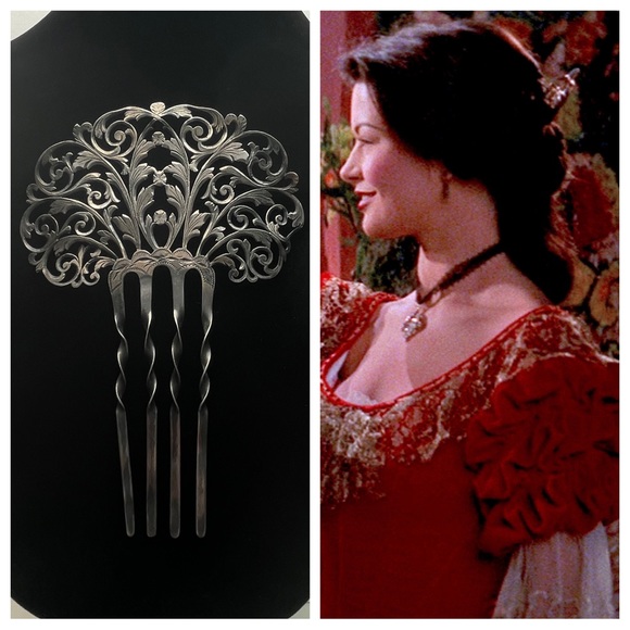Vintage Jewelry - sterling Hair Comb Peinetta Mantilla Tango Flamenco Accessory Filigree